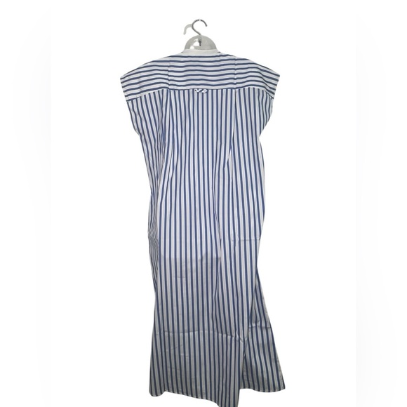 Harshman New NWT Edith Shirt Midi Dress Blue White Stripe Size Small - Picture 3 of 6
